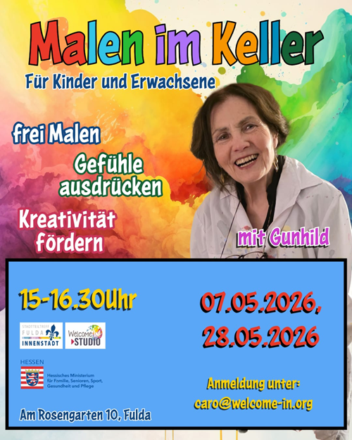 Malen im Keller mit Gunhild