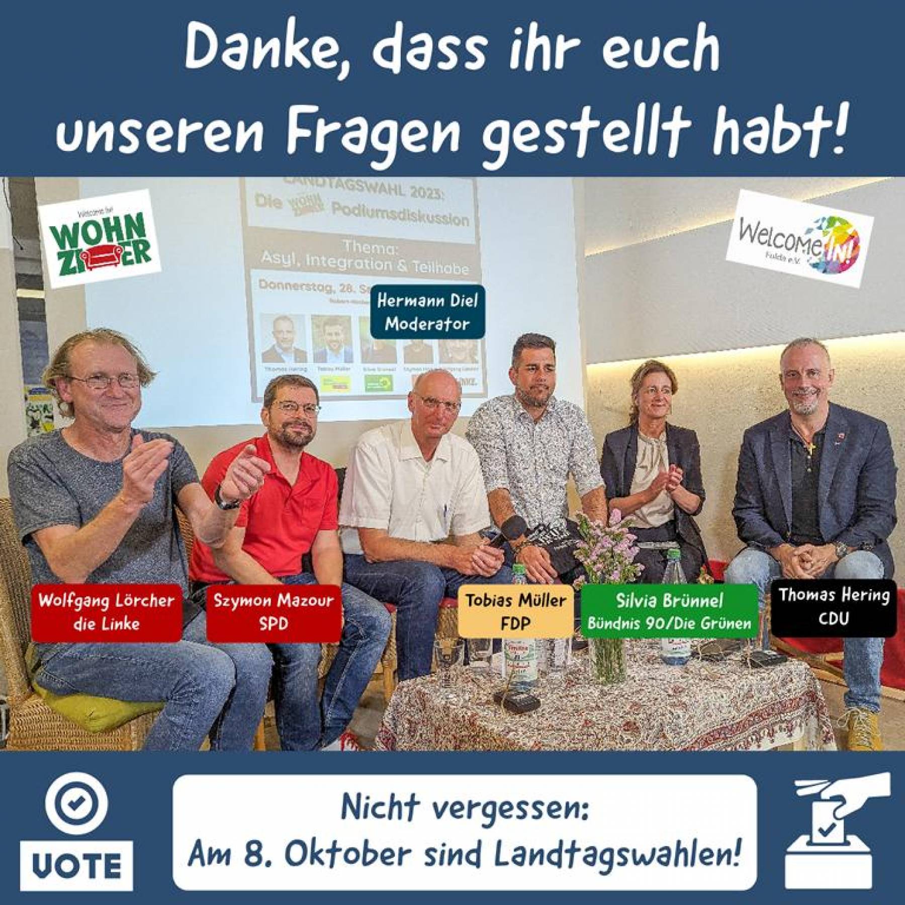 Danke für die Teilnahme an der Podiumsdiskussion zur Landtagswahl!