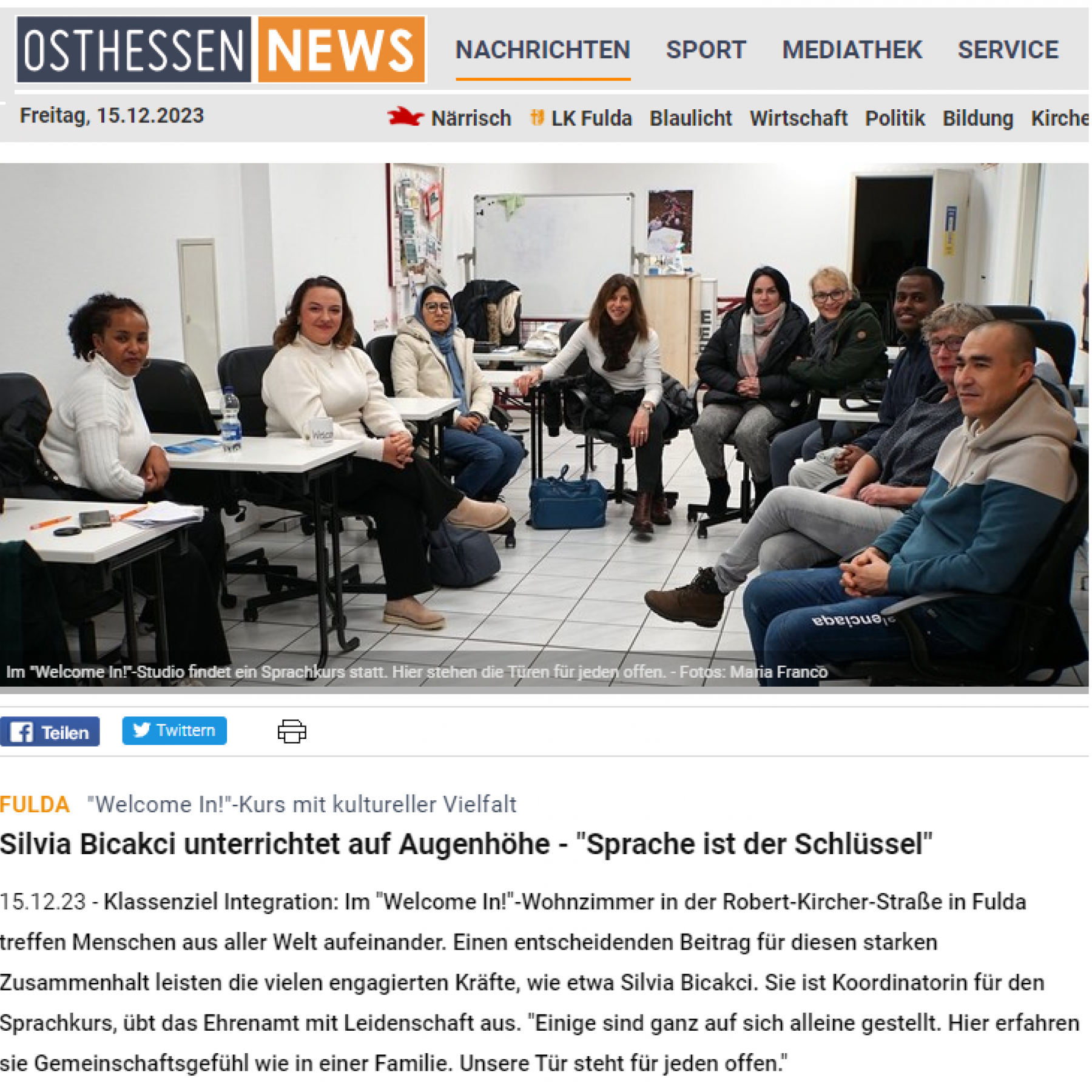 Osthessen-News.de zu Gast bei unserem Deutschtraining