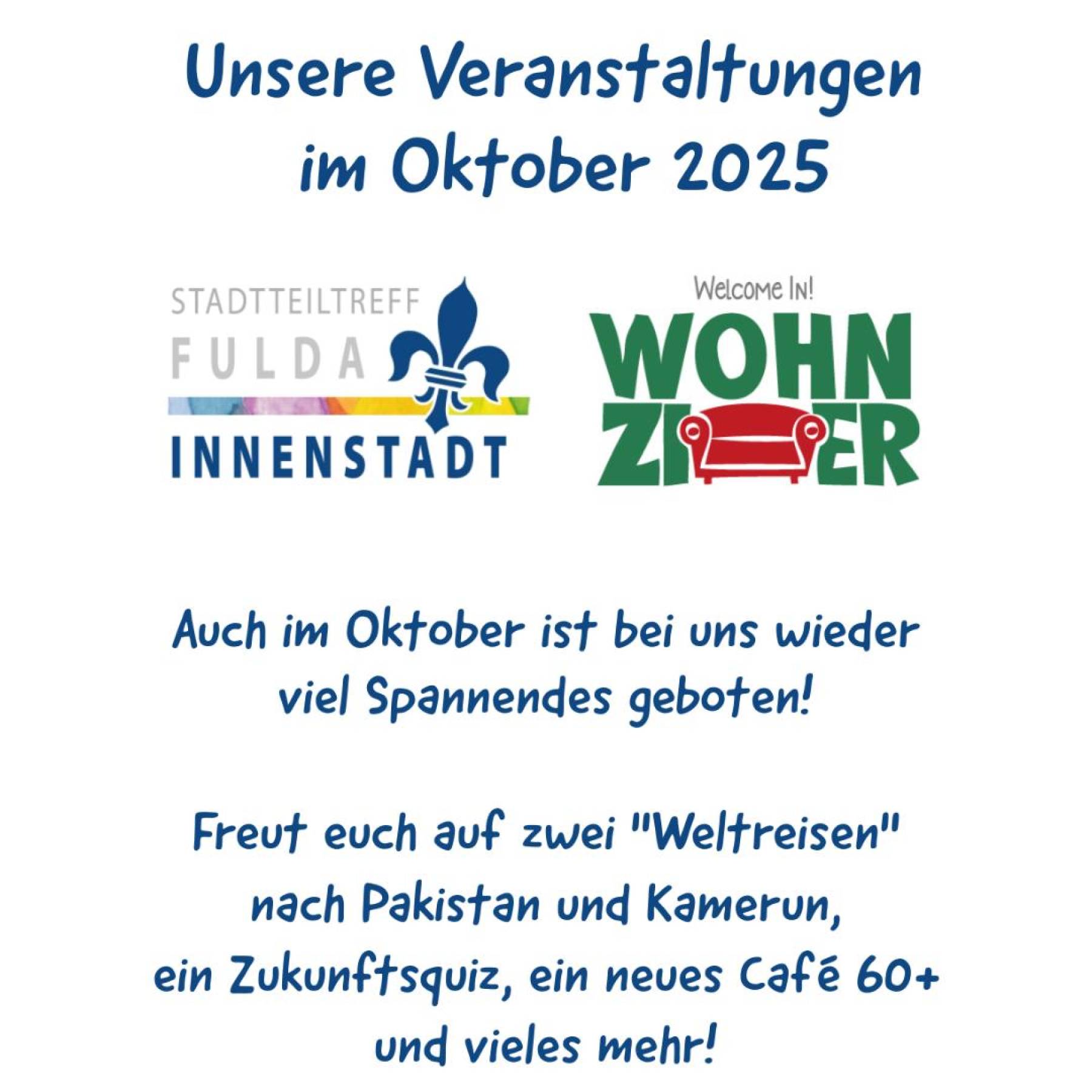 Unser Programm im Oktober hat es in sich!