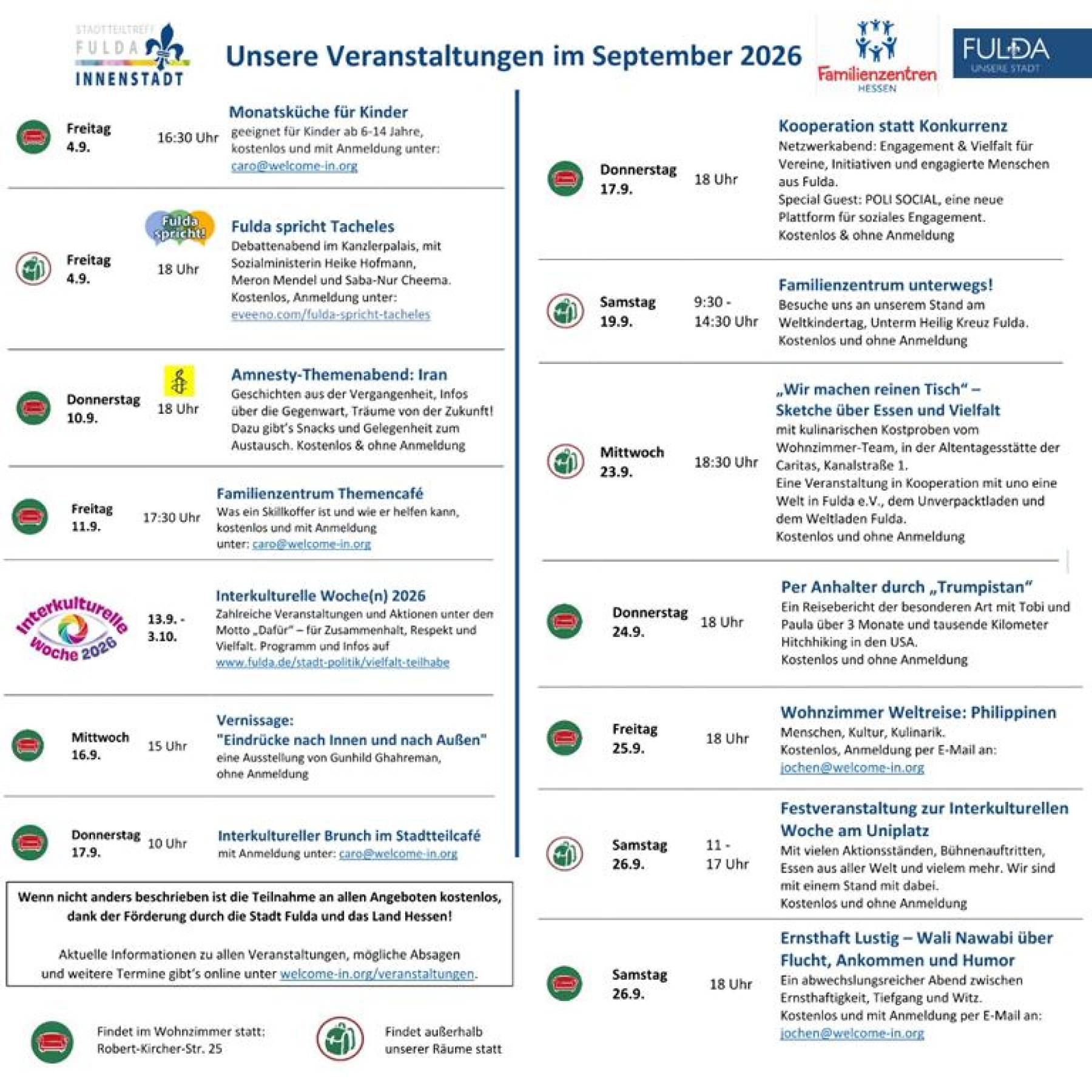 Unser Monatsprogramm für den September hat es in sich!