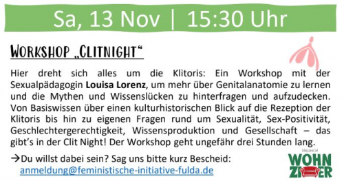 Workshop Clitnight AUSGEBUCHT