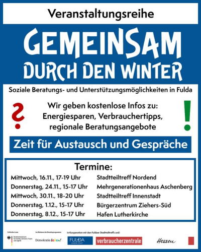 Gemeinsam durch den Winter - Tipps und Beratung fürs Energiesparen